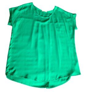Bright Green Petiole Womens Blouse Short Sleeves Size Large